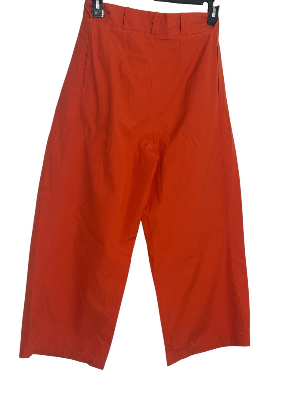 Gallego Desportes Orange Cotton Pleated Wide Leg Pants Size S Made in France - Picture 2 of 6